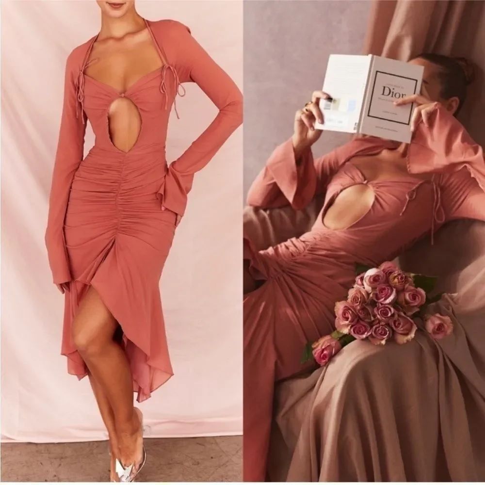 House of CB Reine Rose Midi Dress $285